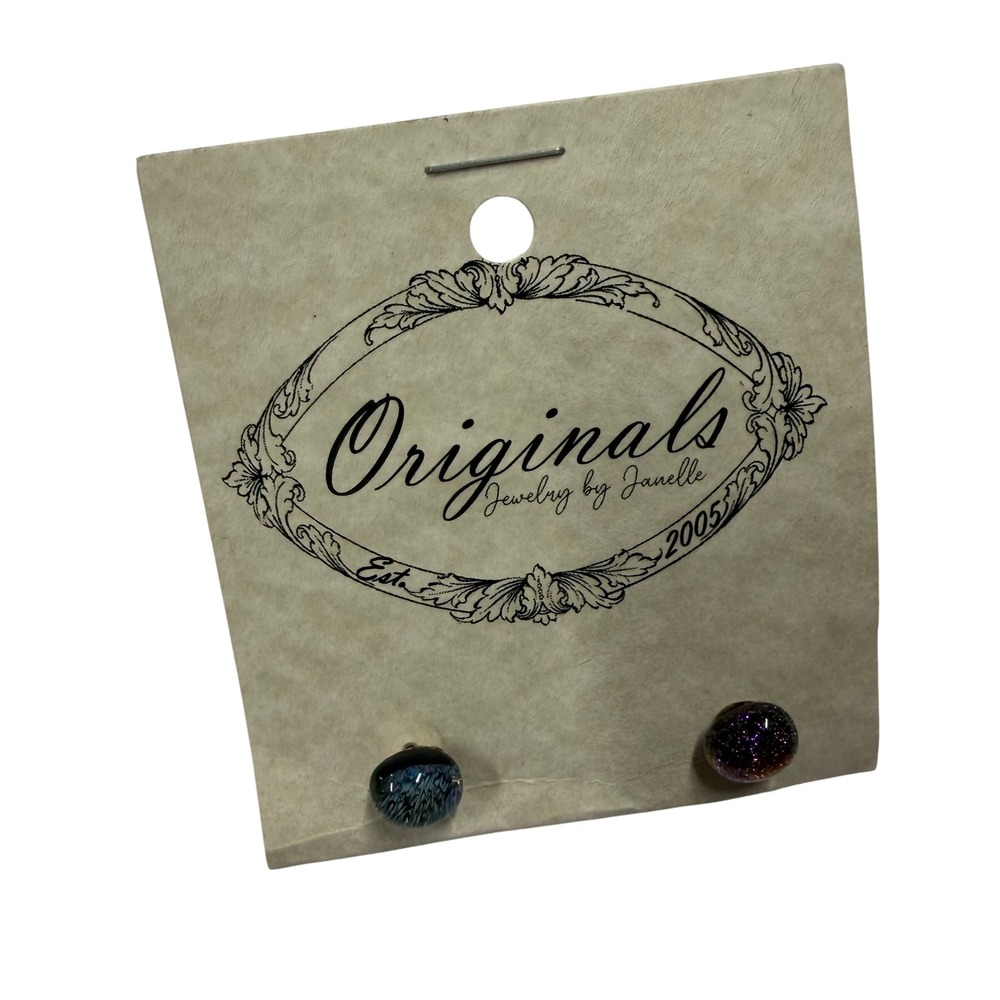 Originals Jewelry by Janelle Janca Dichroic Glass Stud Earrings